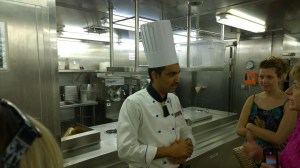 Head pastry chef on the galley tour