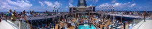 Panorama of a busy deck